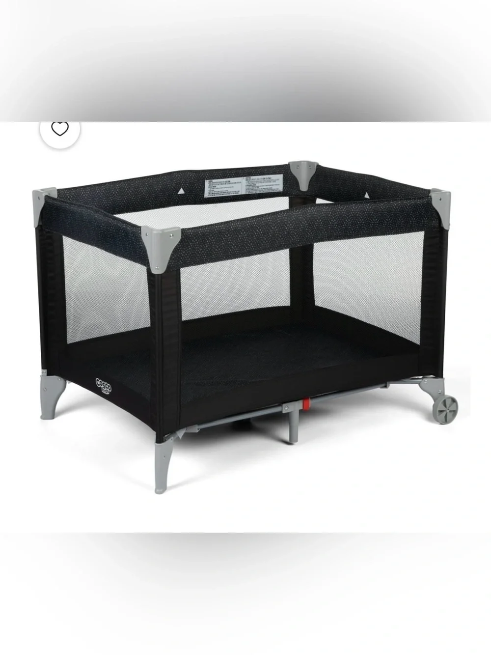 Cosco Black Baby Playard with Mesh Sides - Lightweight Travel Playpen